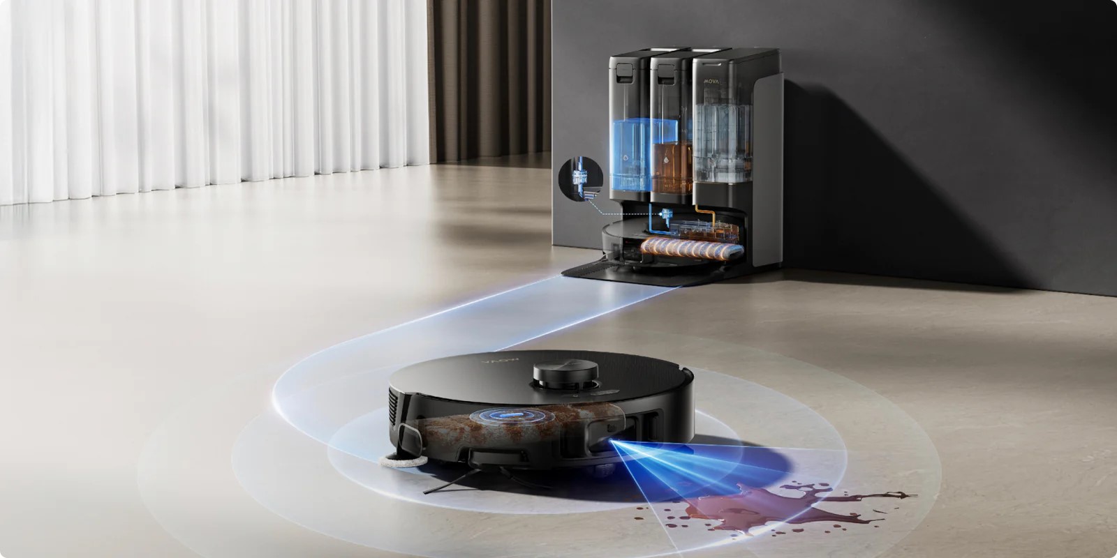 MOVA Z50 Ultra detekce nečistot