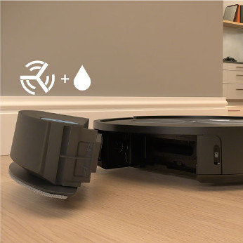 Vyměnitelný sběrný koš promění v mžiku vysavač iRobot Roomba Combo j5 v kombinovaný vysavač a mop